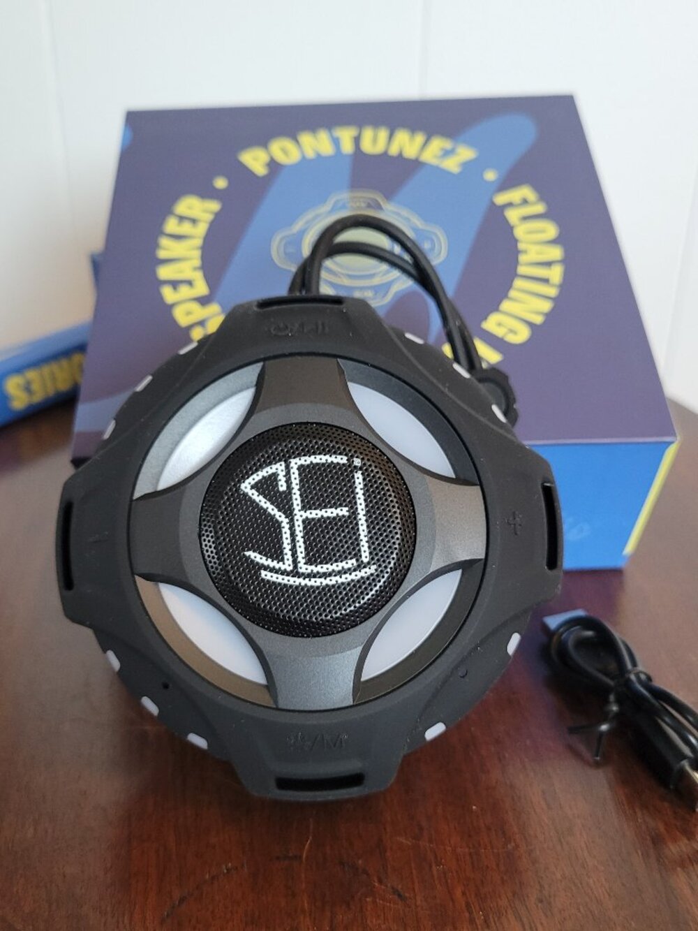 Pontunez Light Up Floating Wireless Speaker, Bluetooth - Black